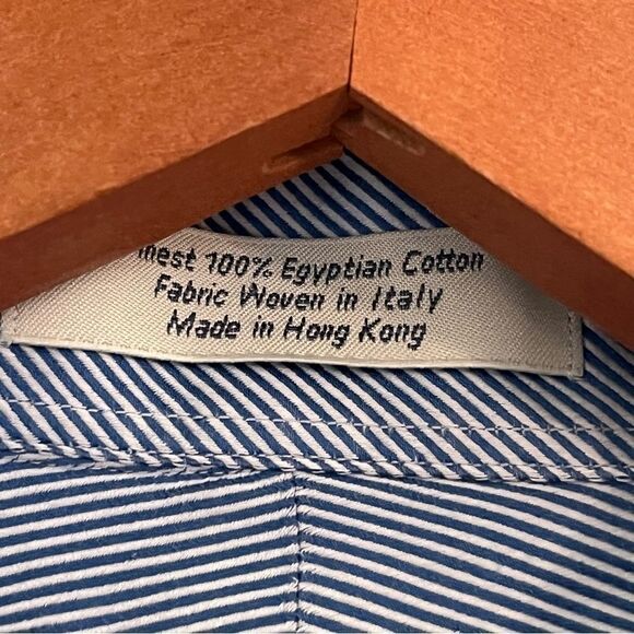 Men's John W Nordstrom Blue & White Button Down Shirt - Picture 8 of 10